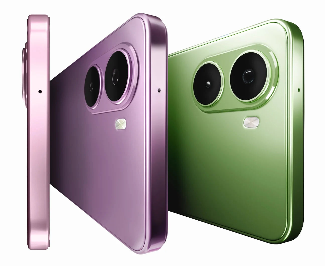 Mivi One 5G in Pink and Green, side by side
